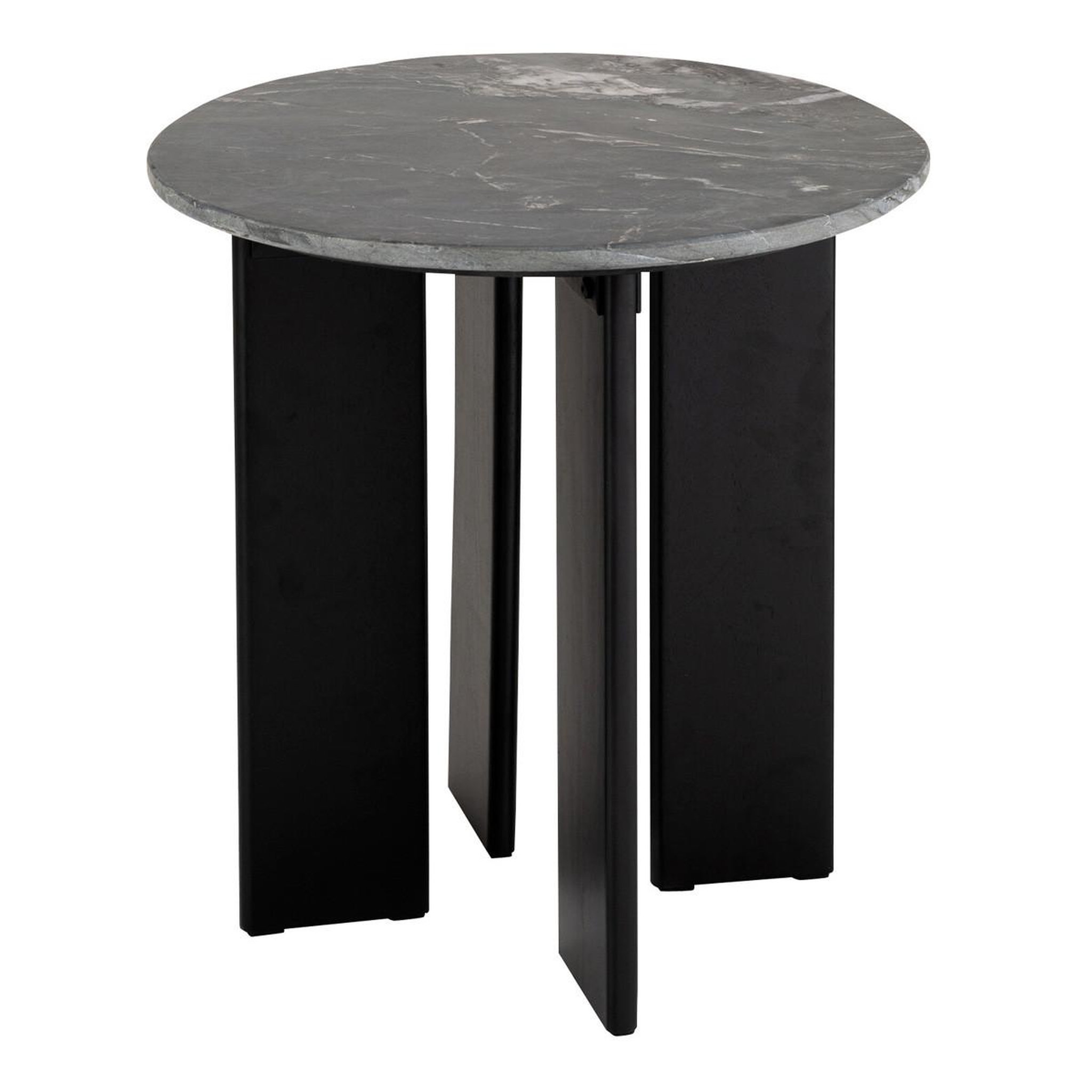 J-LINE Table d'appoint en marbre  mathilde  50cm noir