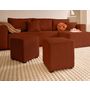 Voir la diapositive 6 : BEST MOBILIER Topaze - canapé d'angle réversible 4 places - convertible avec coffre, tablette et poufs - en velours côtelé