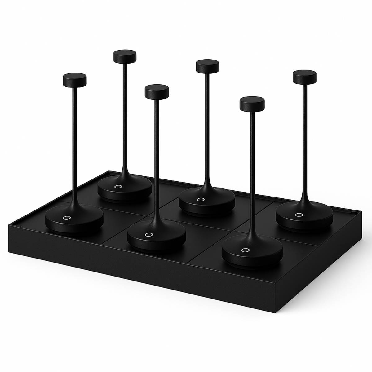 Lumisky 6 lampes avec plateau de chargement RUBY Noir Aluminium H25 cm