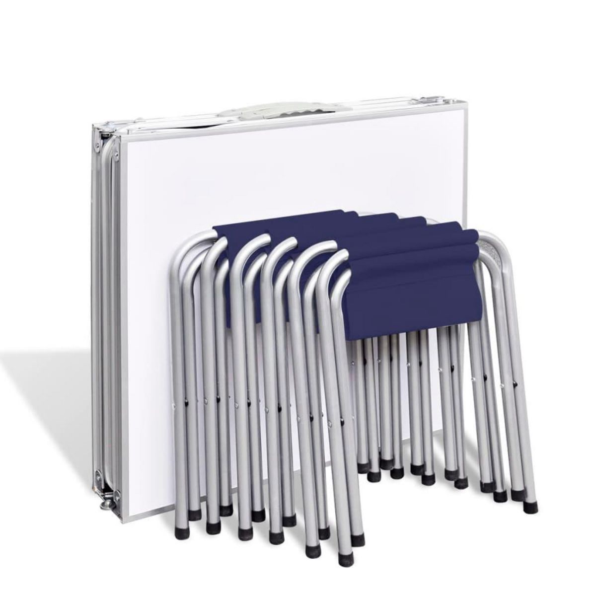 VIDAXL Jeu de table pliable de camping et 6 tabourets 180x60 cm