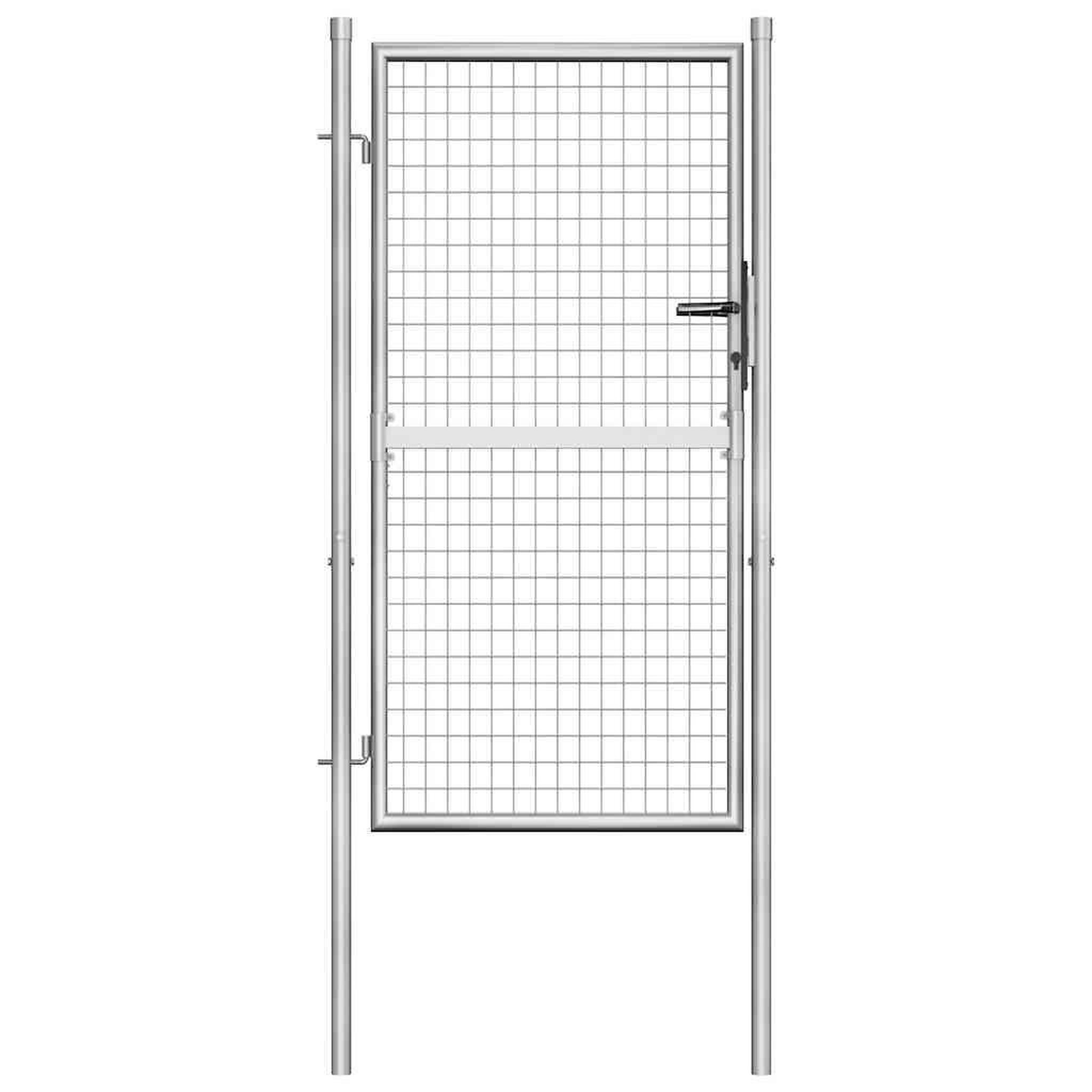 VIDAXL Portail de jardin en acier galvanise 105x150 cm argente
