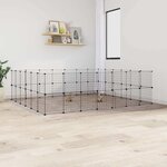 VIDAXL Cage animaux de compagnie a 52 panneaux et porte Noir 35x35 cm