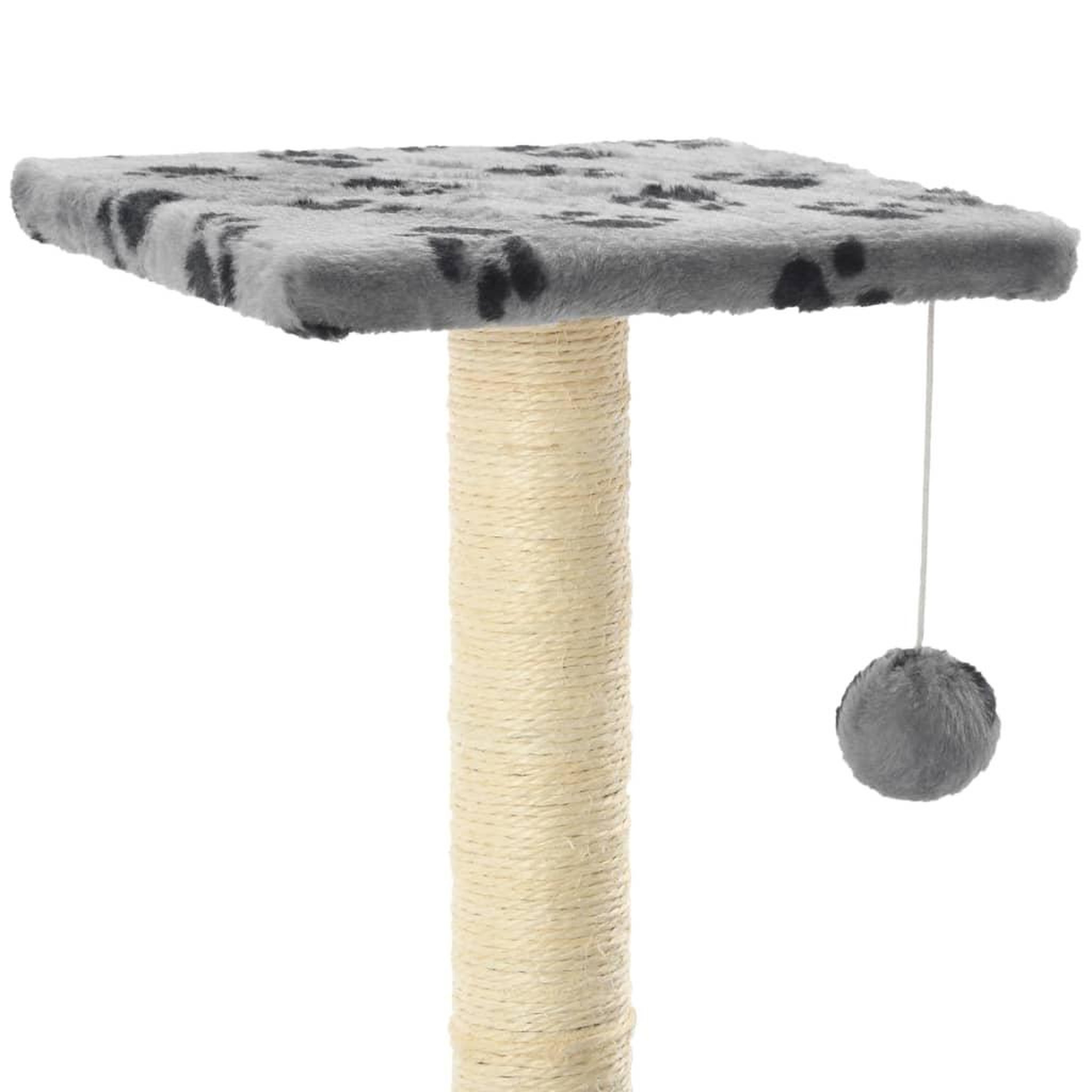 Voir la diapositive 4 : VIDAXL Arbre a chat avec griffoirs en sisal 65 cm Gris Motif de pattes