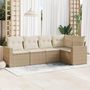 Voir la diapositive 1 : VIDAXL Salon de jardin avec coussins 5 pcs beige resine tressee