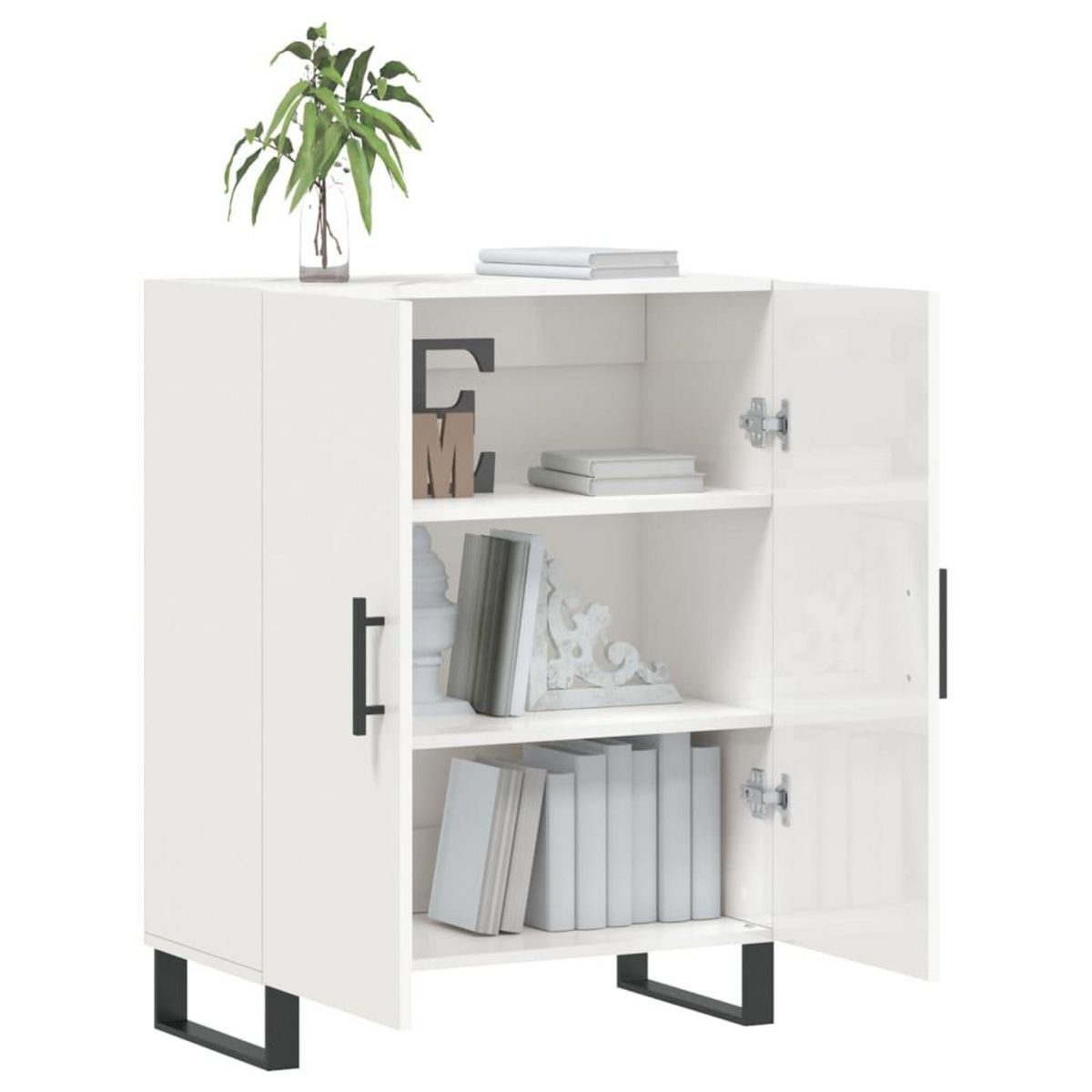 VIDAXL Buffet Blanc brillant 69,5x34x90 cm Bois d'ingenierie