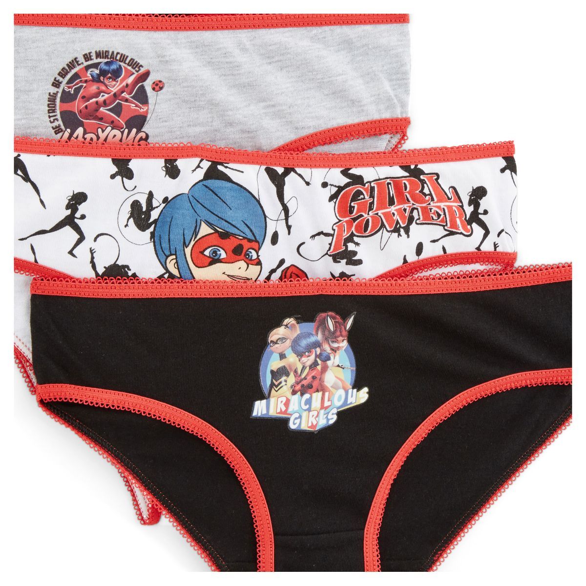Miraculous Lot de 5 culottes fille