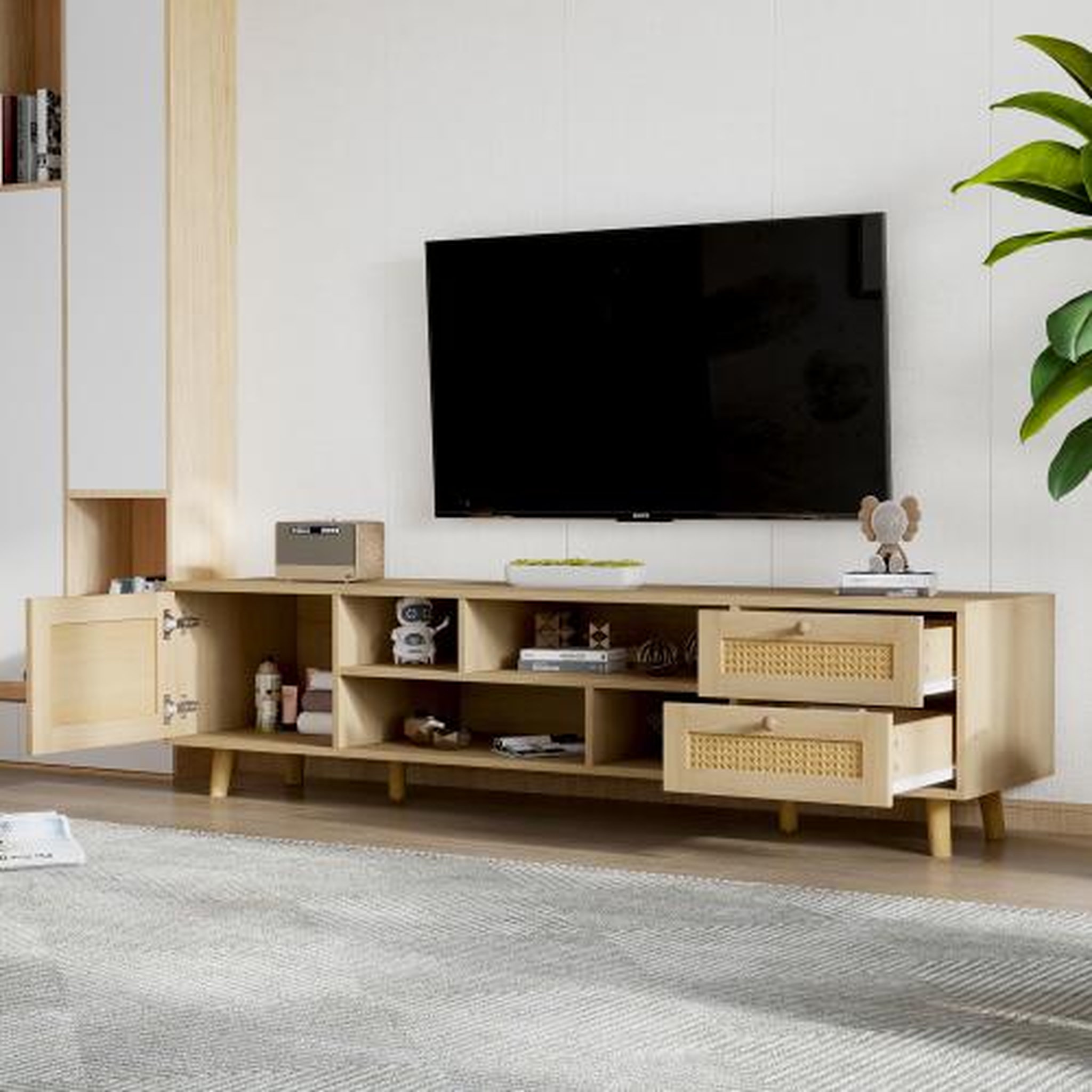Voir la diapositive 5 : MERAX Meuble tv naturel 160 cm panneau de particules