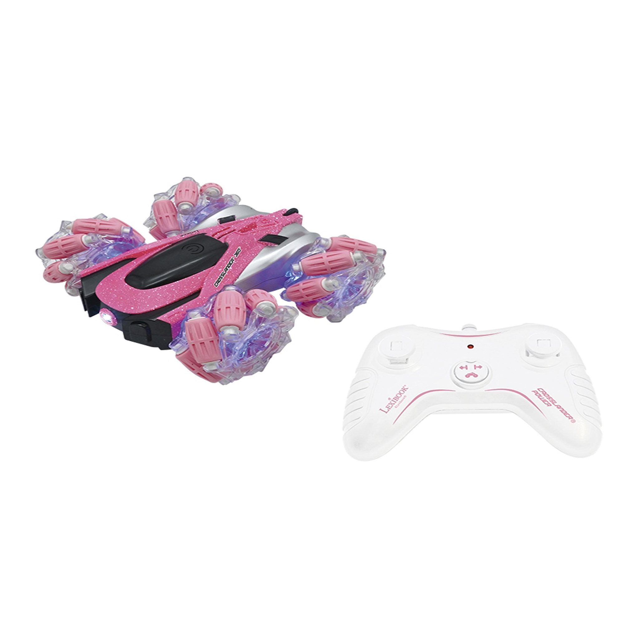 Lexibook Crosslander 360+ – Voiture rose télécommandée tout-terrain