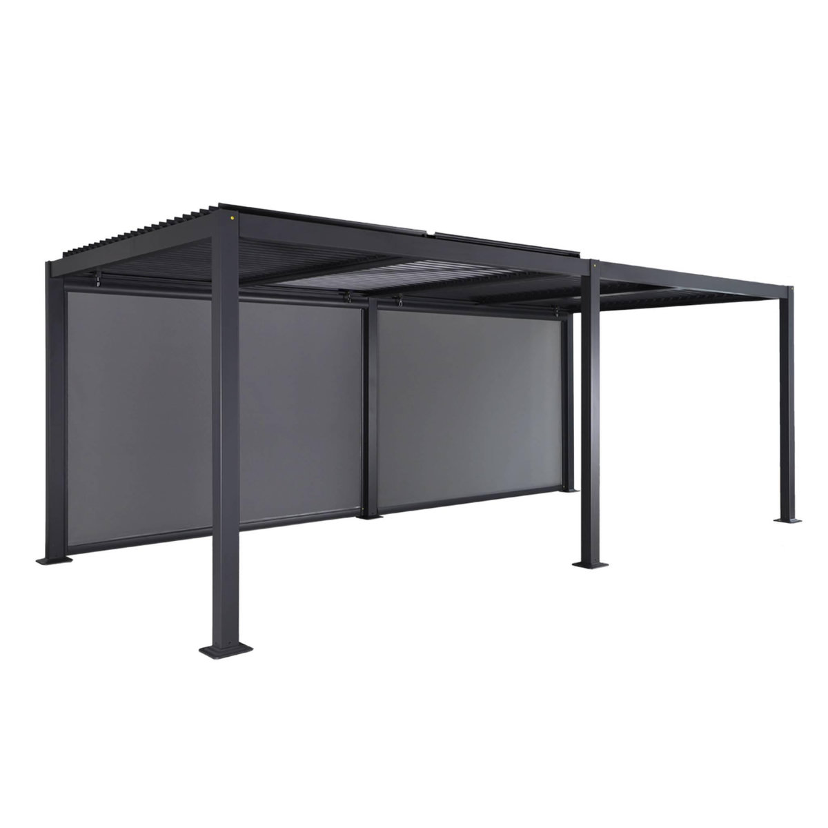 SWEEEK Pergola bioclimatique aluminium et acier 3x6m lames orientables + 2 stores 3m PALACE anthracite