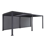 SWEEEK Pergola bioclimatique aluminium et acier 3x6m lames orientables + 2 stores 3m PALACE anthracite