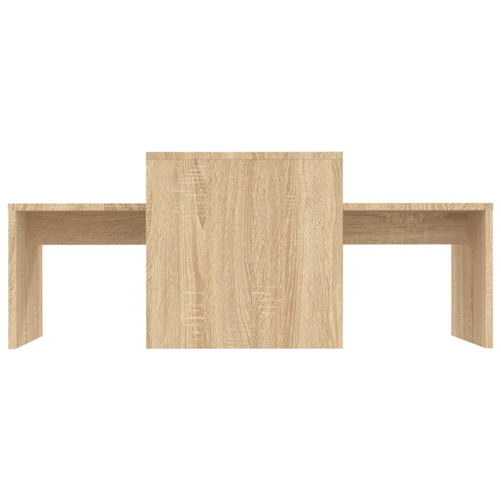 Voir la diapositive 4 : VIDAXL Ensemble de tables basses Chene sonoma bois d'ingenierie