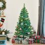Voir la diapositive 2 : HOMCOM Sapin de Noël artificiel aspect enneigé Ø 75 x 150H cm 416 branches épines imitation Nordmann grand réalisme