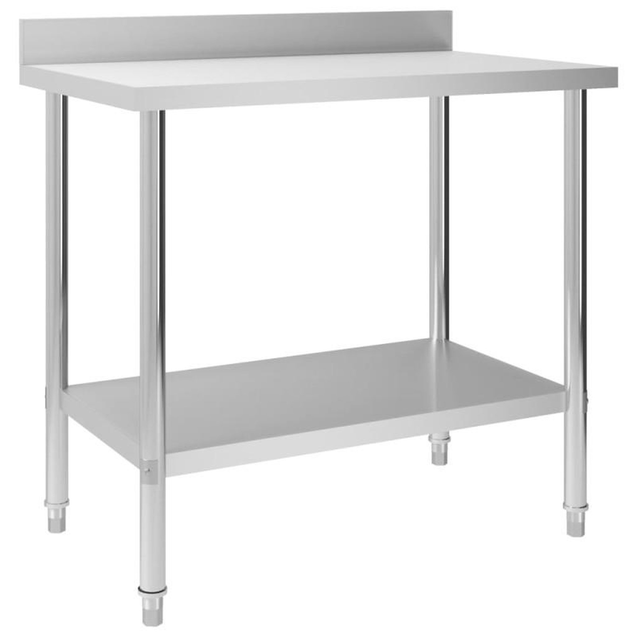 Voir la diapositive 1 : VIDAXL Table de travail de cuisine avec dosseret 100x60x93 cm Inox