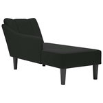 VIDAXL Fauteuil long avec accoudoir droit noir velours