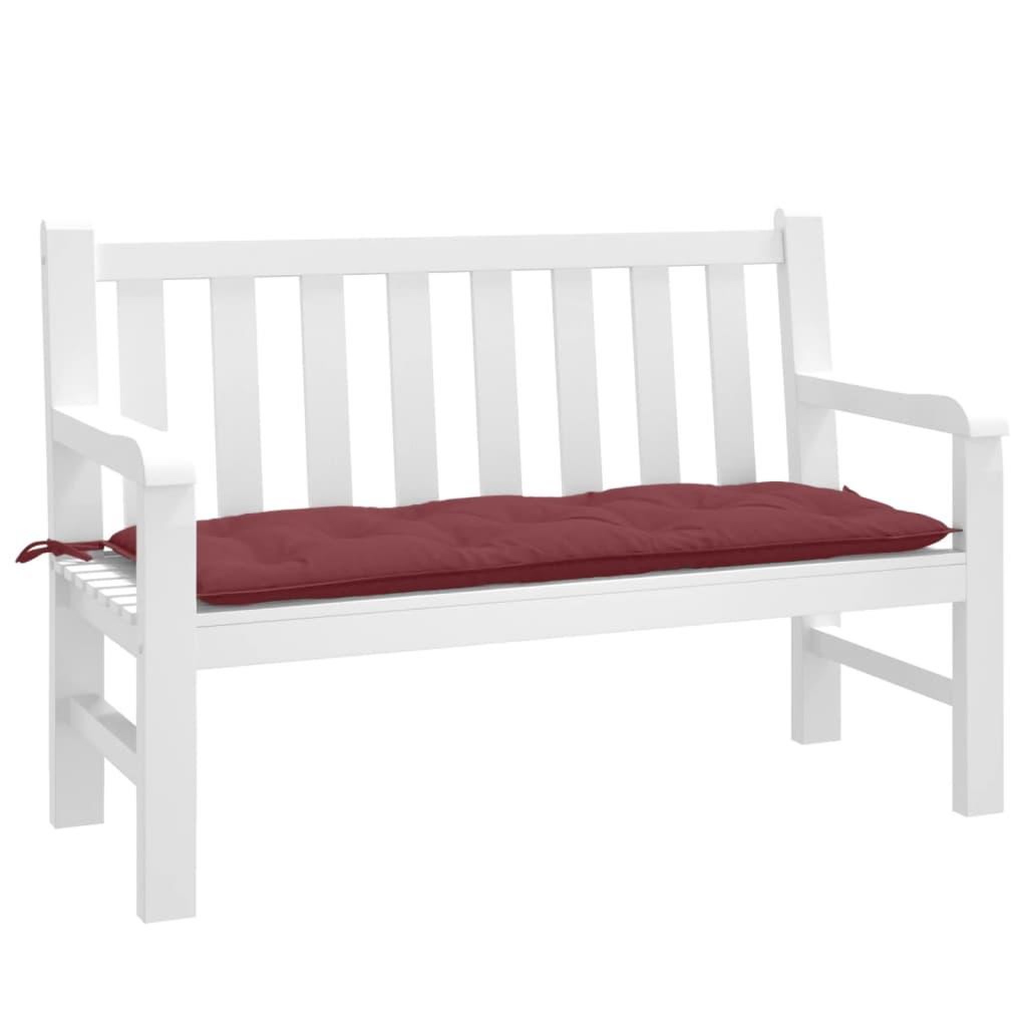 VIDAXL Coussin de banc de jardin rouge bordeaux melange tissu