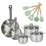 Fackelmann Lot 2 Poêles 20/28cm et 3 Faitouts 16/20/24cm Fackelmann Etherna avec 5 ustensiles
