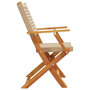 Voir la diapositive 5 : VIDAXL Chaises de jardin pliantes lot de 4 beige rotin et bois massif