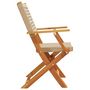 Voir la diapositive 5 : VIDAXL Chaises de jardin pliantes lot de 4 beige rotin et bois massif