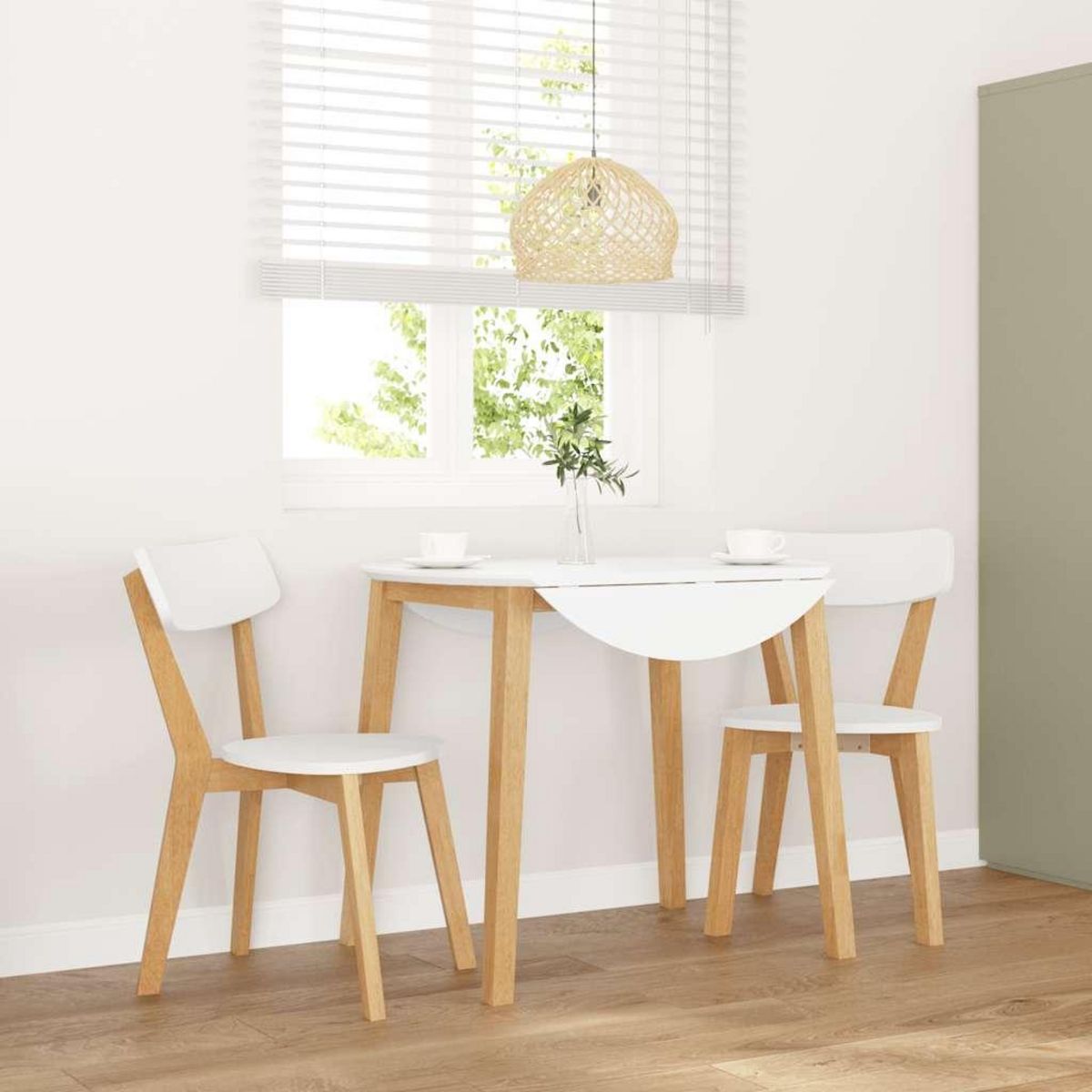 VIDAXL Chaises a manger 2 pcs bois massif caoutchouc