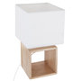 Voir la diapositive 1 : Lampe À Poser En Bois Et Abat-jour Carré H 32 cm 