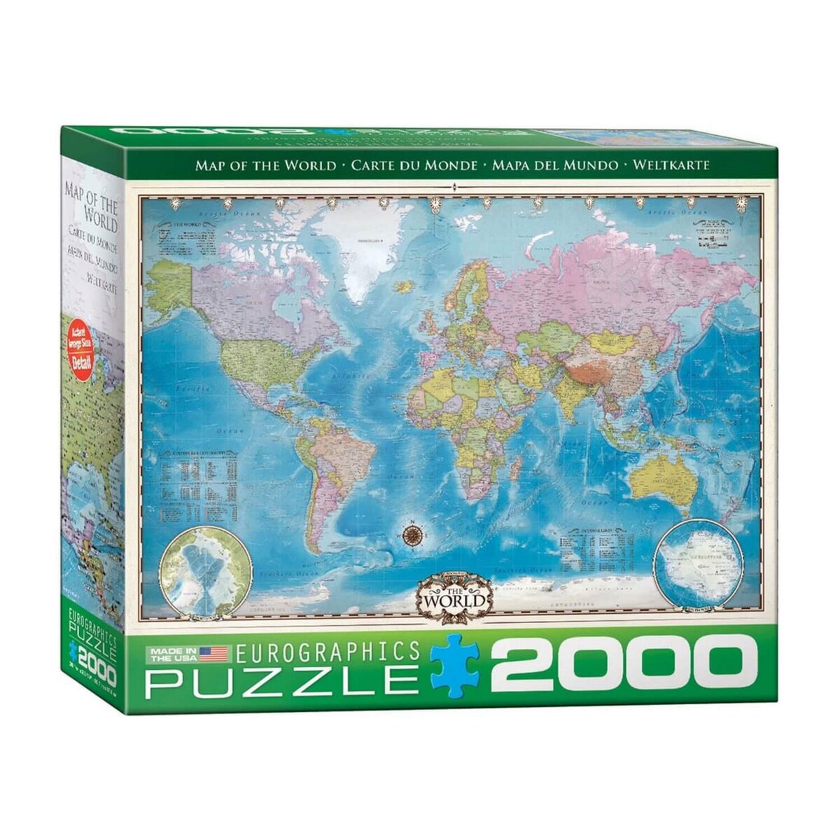 Eurographics Puzzle 2000 pièces : Carte du monde