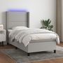 Voir la diapositive 1 : VIDAXL Sommier a lattes de lit matelas LED Gris clair 80x200cm Tissu