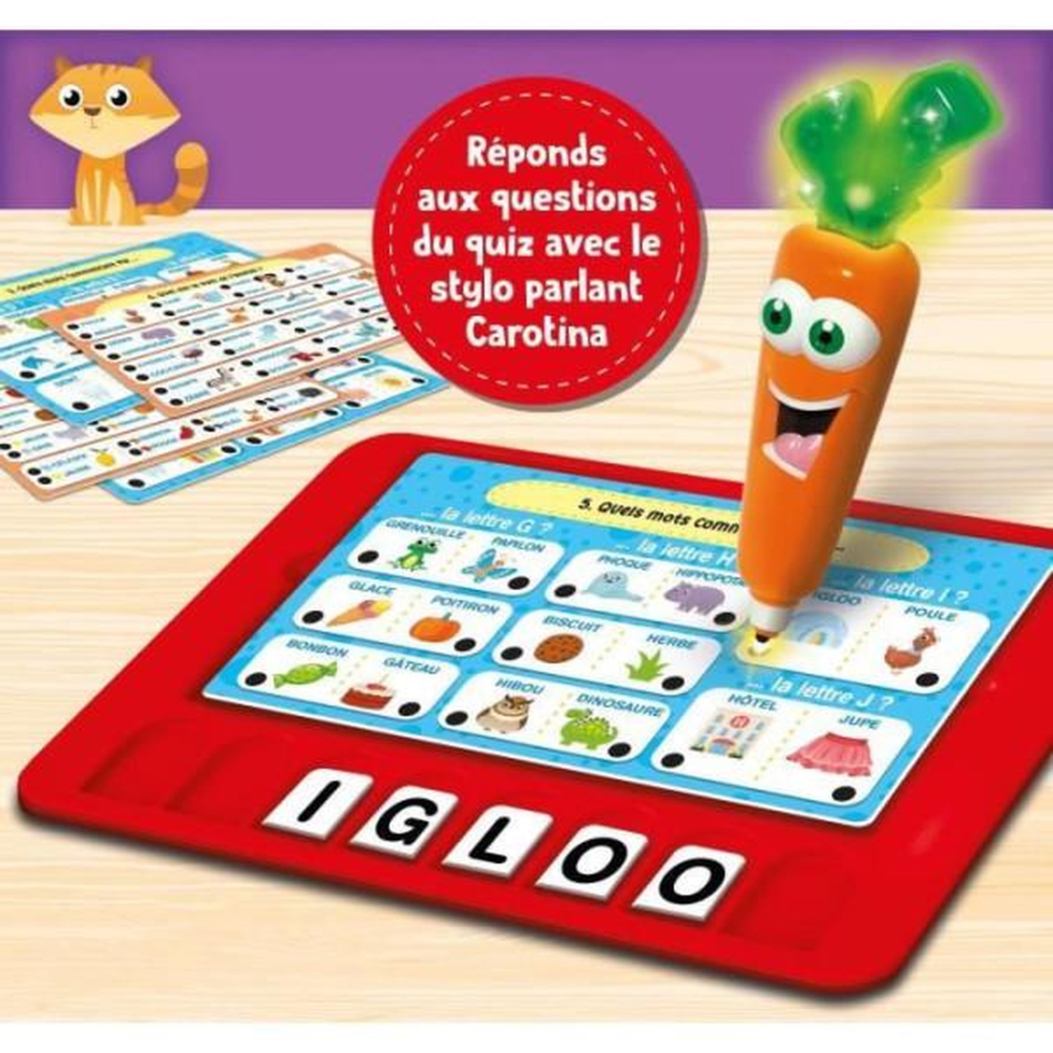 Voir la diapositive 3 : LISCIANI GIOCHI Tablette écritoire Carotina pour enrichir le vocabulaire - LISCIANI - Lumineuse et parlante