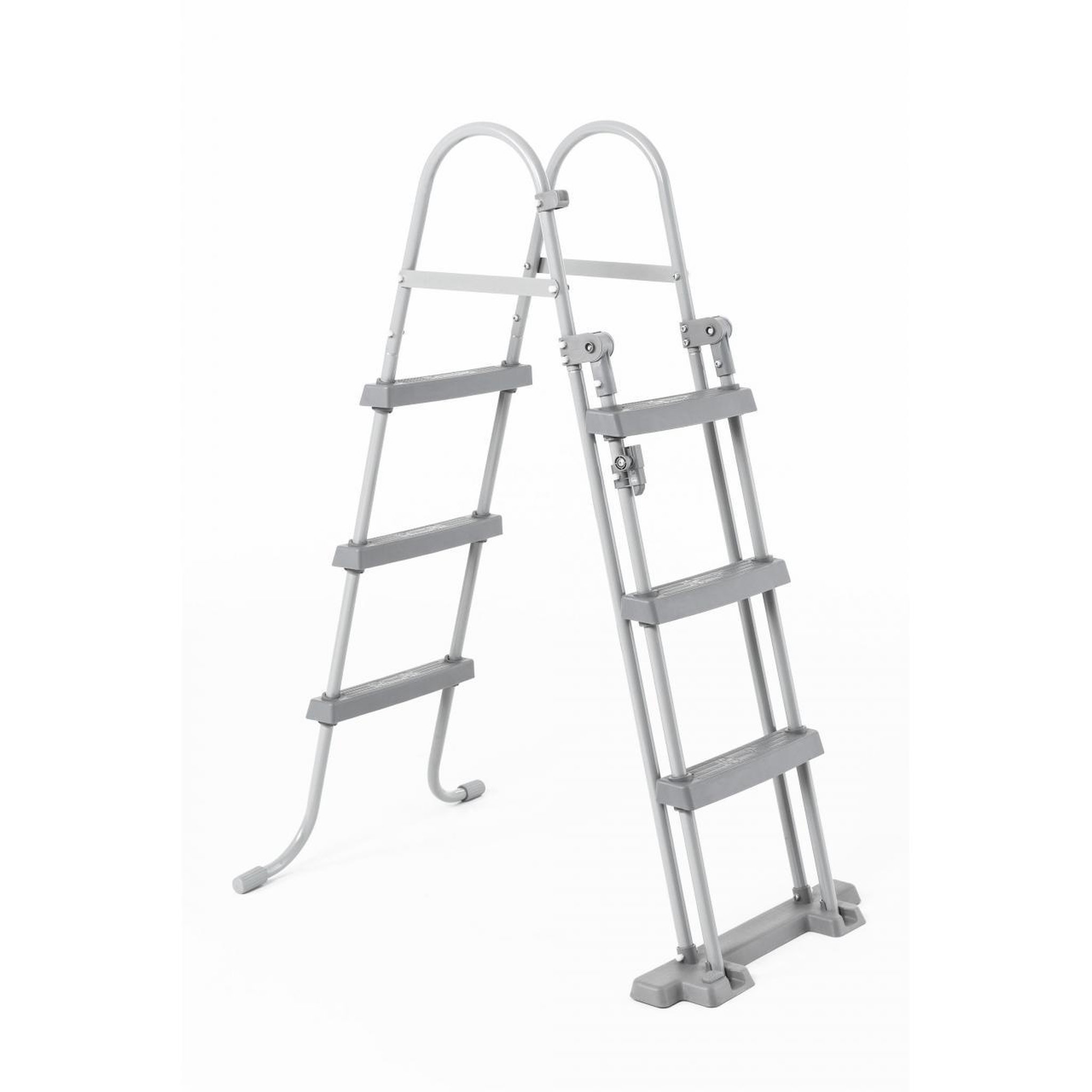 Voir la diapositive 1 : BESTWAY Echelle piscine hors sol Bestway Echelle de sÉcuritÉ 3 marches Gris clair 71414
