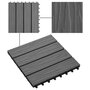 Voir la diapositive 4 : VIDAXL Carreau de terrasse en relief 11 pcs WPC 30x30 cm 1 m^2 Gris
