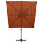 Voir la diapositive 2 : VIDAXL Parasol de jardin a 4 niveaux avec mat en aluminium terre cuite