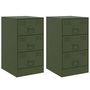 Voir la diapositive 2 : VIDAXL Tables de chevet 2 pcs vert olive 34,5x39x62 cm acier