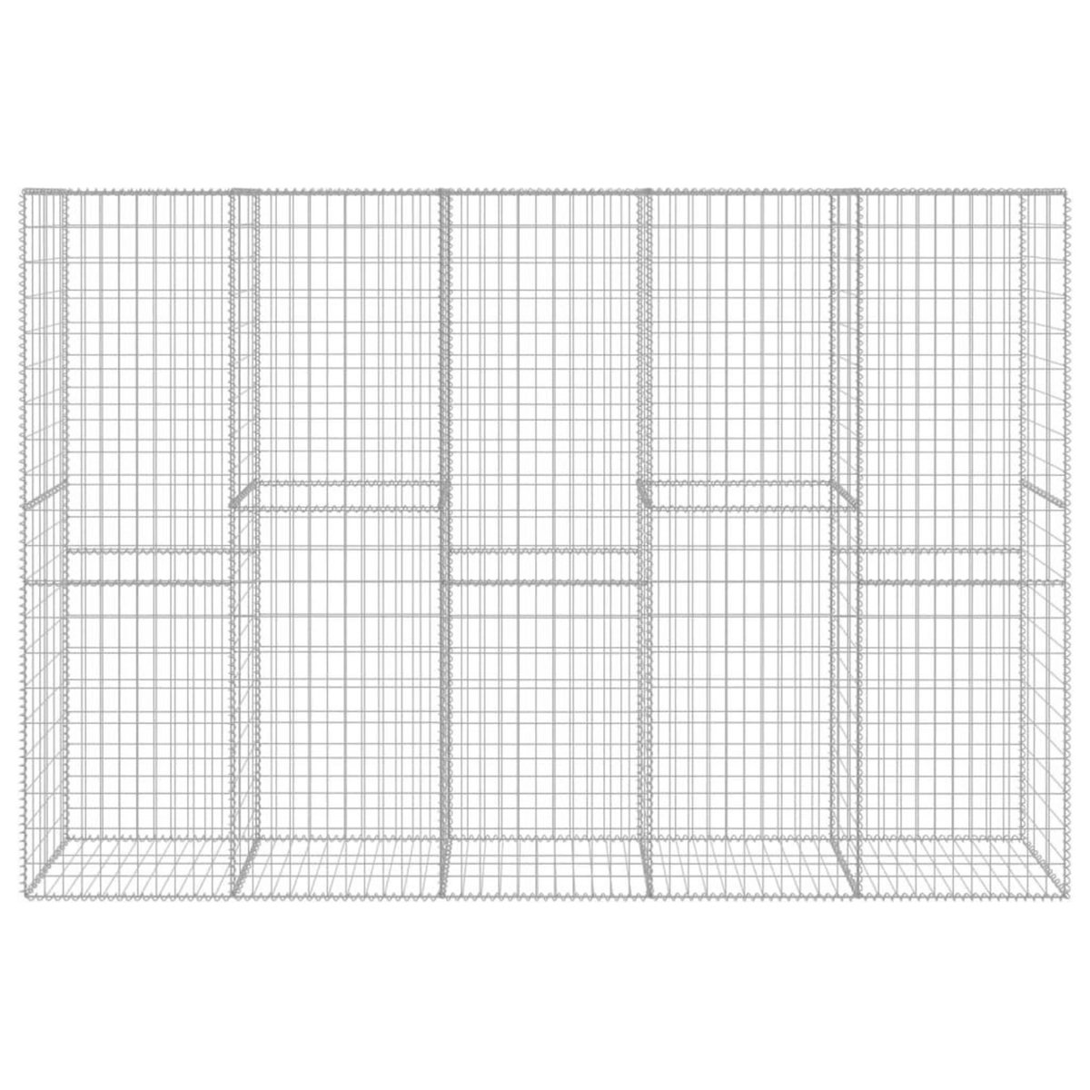 VIDAXL Mur en gabion avec couvercle Acier galvanise 300 x 50 x 200 cm