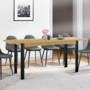 Voir la diapositive 2 : ID MARKET Table à manger extensible rectangle JUNE 6-10 personnes bois et noir 160-200 cm