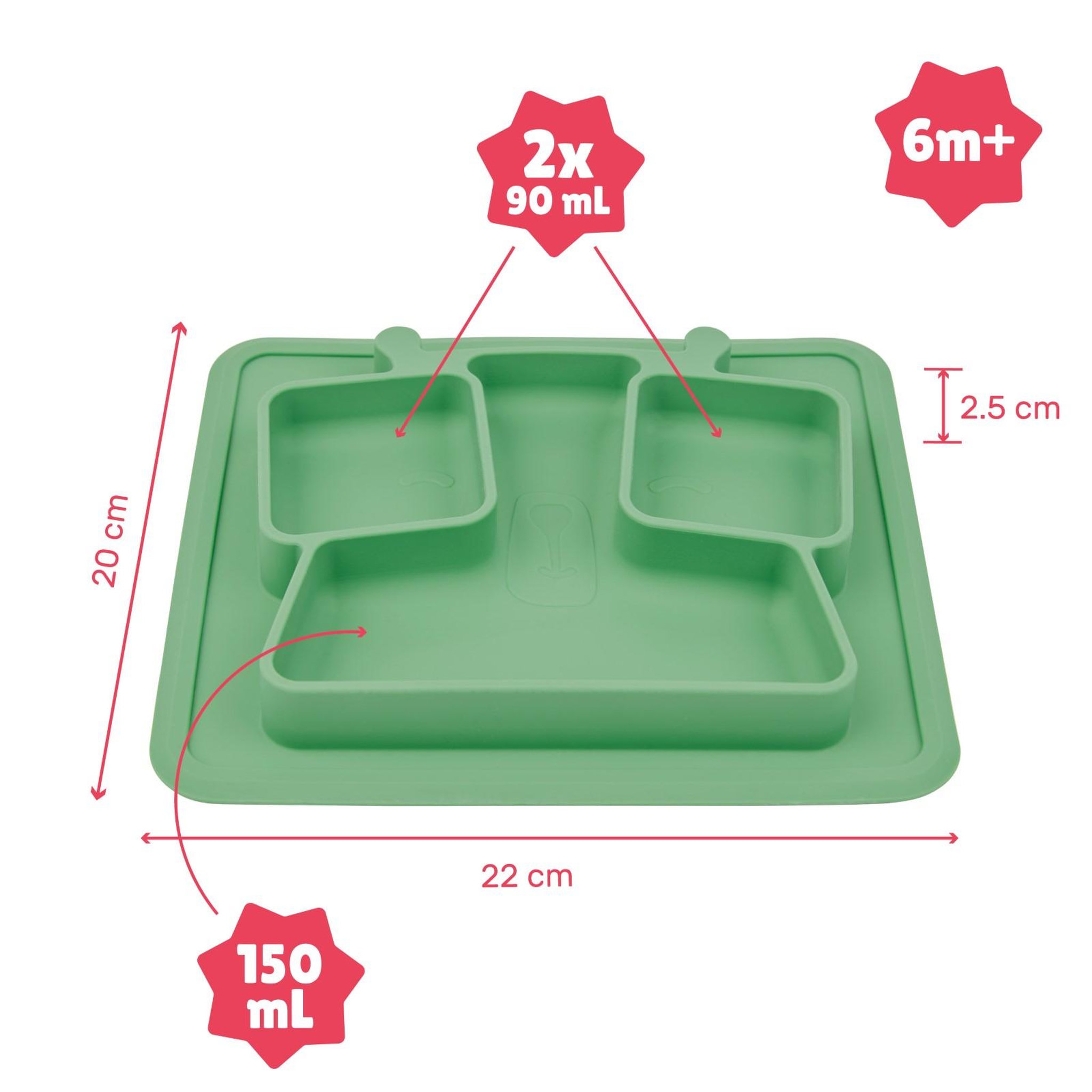 Voir la diapositive 5 : BADABULLE Assiette à compartiments badabulle - antidérapante - 4m+