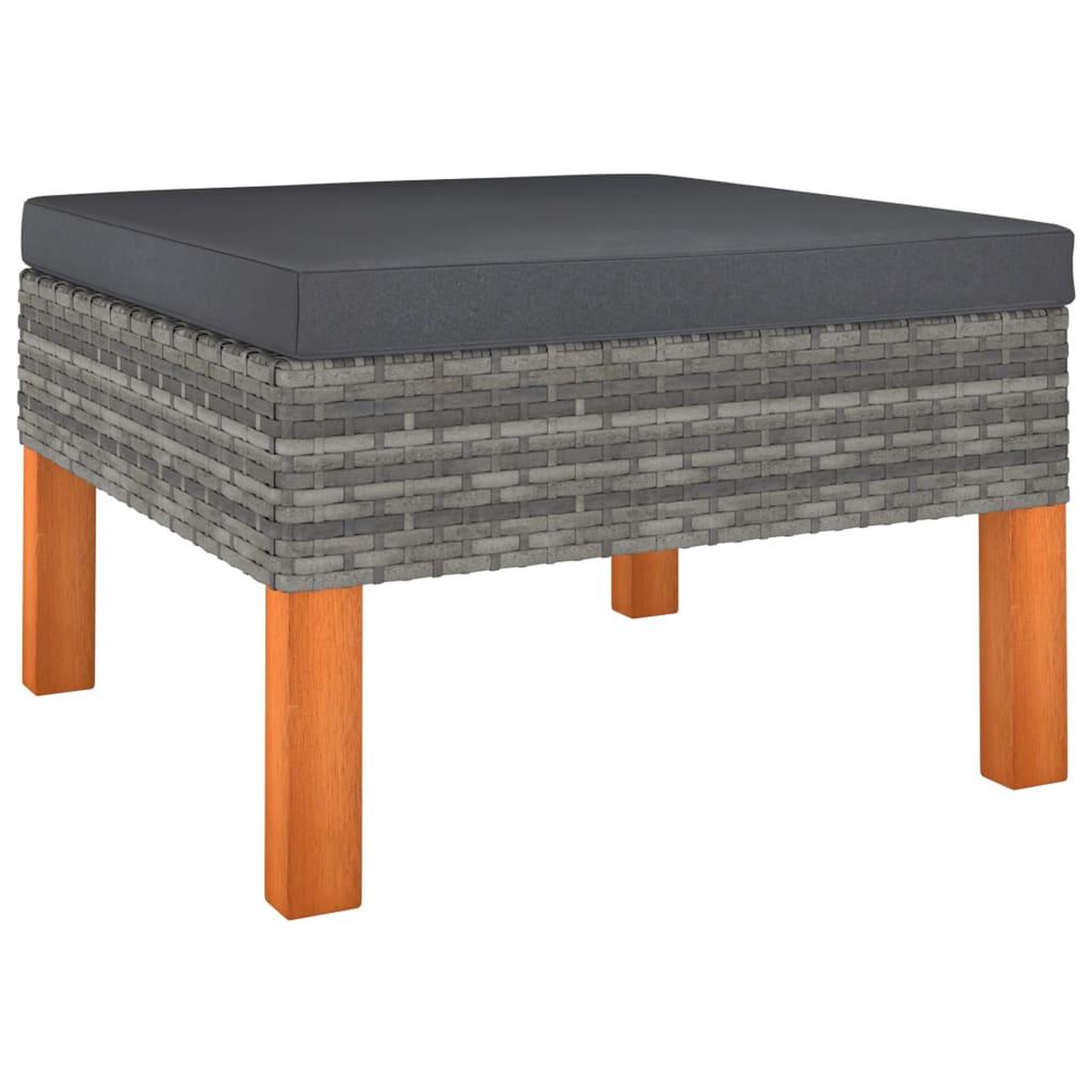 Voir la diapositive 5 : VIDAXL Salon de jardin 5 pcs avec coussins Resine tressee Gris
