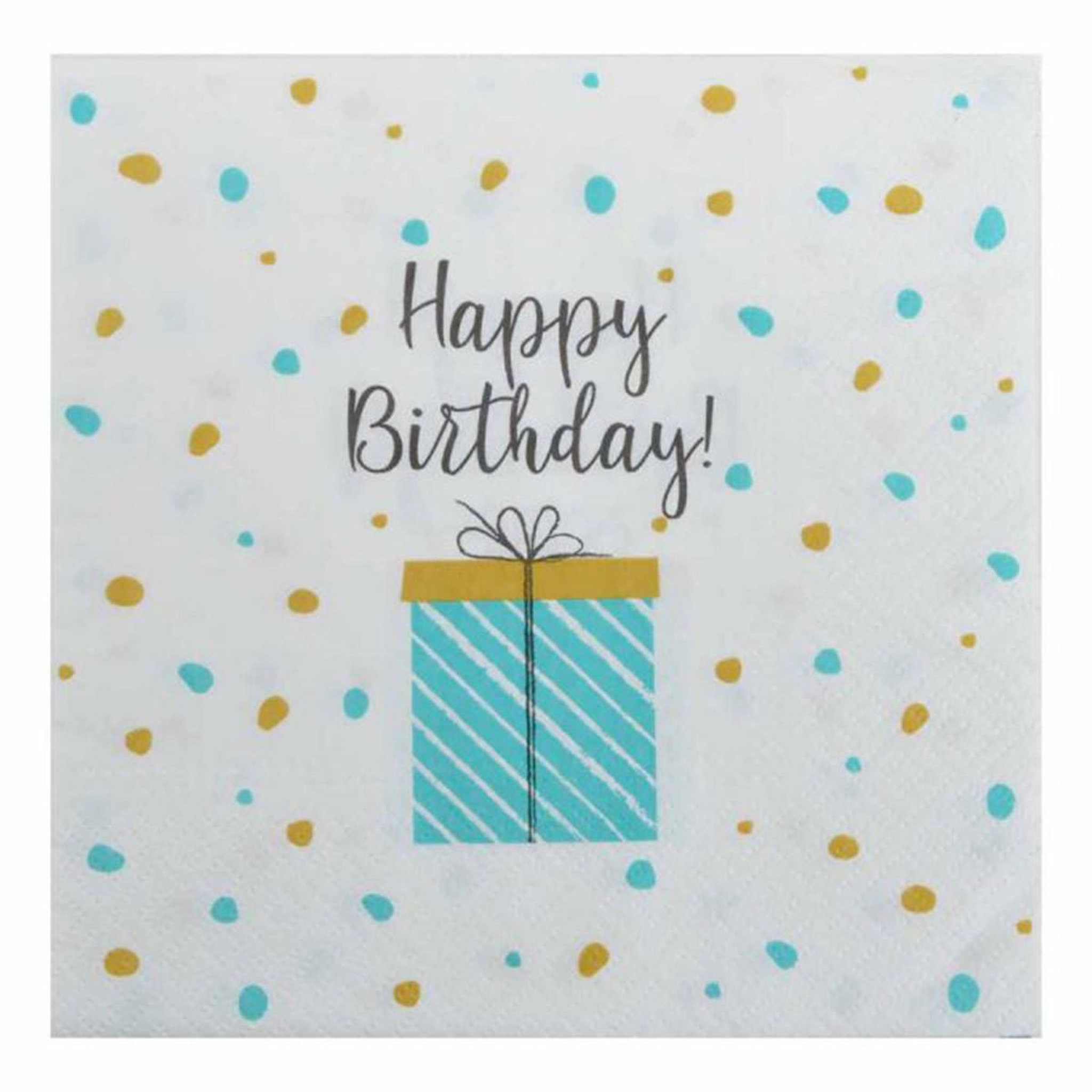 HOMEA Lot de 20 serviettes en papier  birthday  33x33cm bleu
