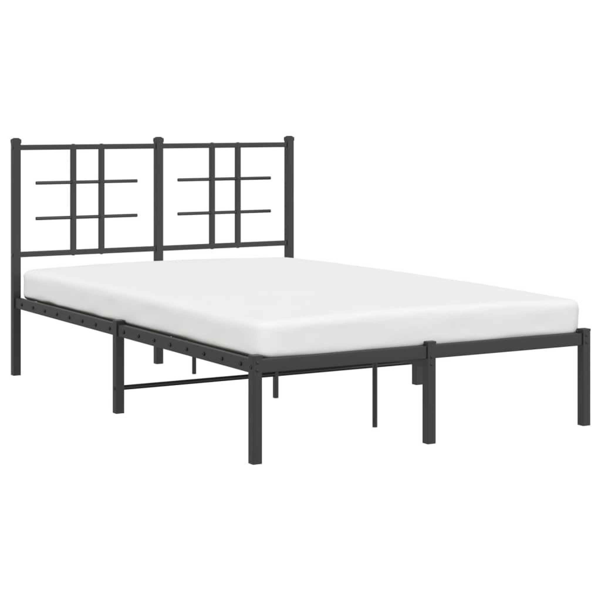 Voir la diapositive 4 : VIDAXL Cadre de lit metal sans matelas avec tete de lit noir 120x190cm