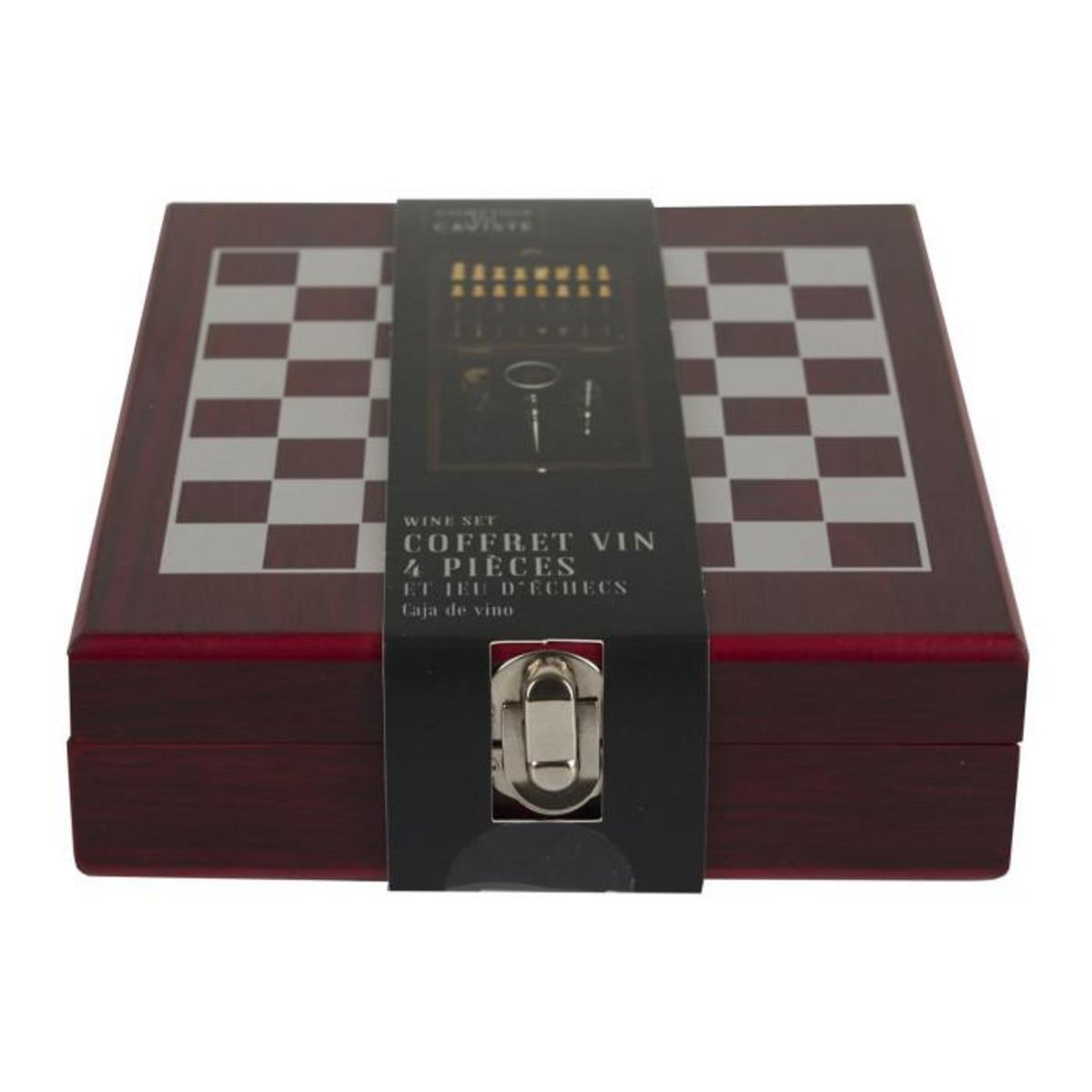 Paris Prix Coffret de Vin 4 Pièces  Jeu d'échecs  16cm Marron