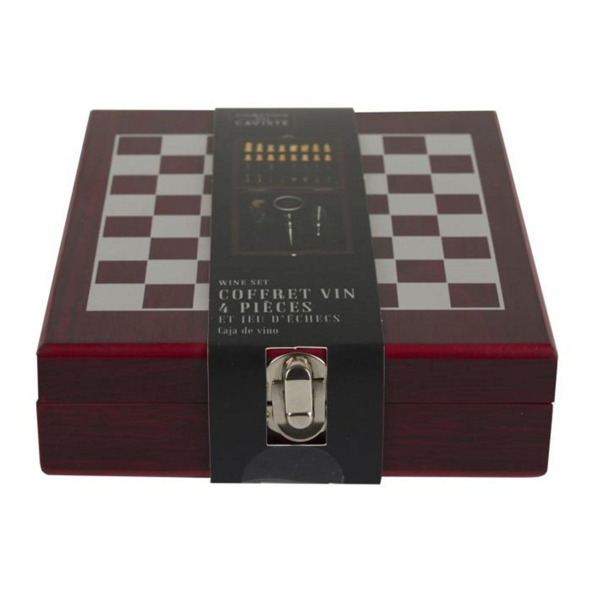 Paris Prix Coffret de Vin 4 Pièces  Jeu d'échecs  16cm Marron
