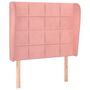 Voir la diapositive 2 : VIDAXL Tete de lit avec oreilles Rose 103x23x118/128 cm Velours