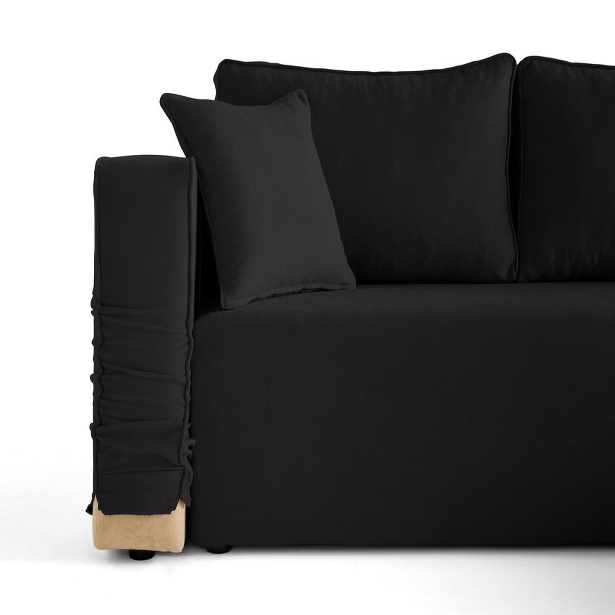 Voir la diapositive 2 : BEST MOBILIER Topaze - canapé d'angle déhoussable réversible 4 places en tissu
