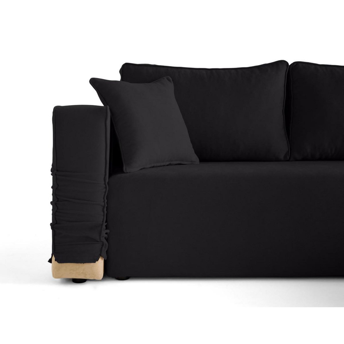 BEST MOBILIER Topaze - canapé d'angle déhoussable réversible 4 places en tissu