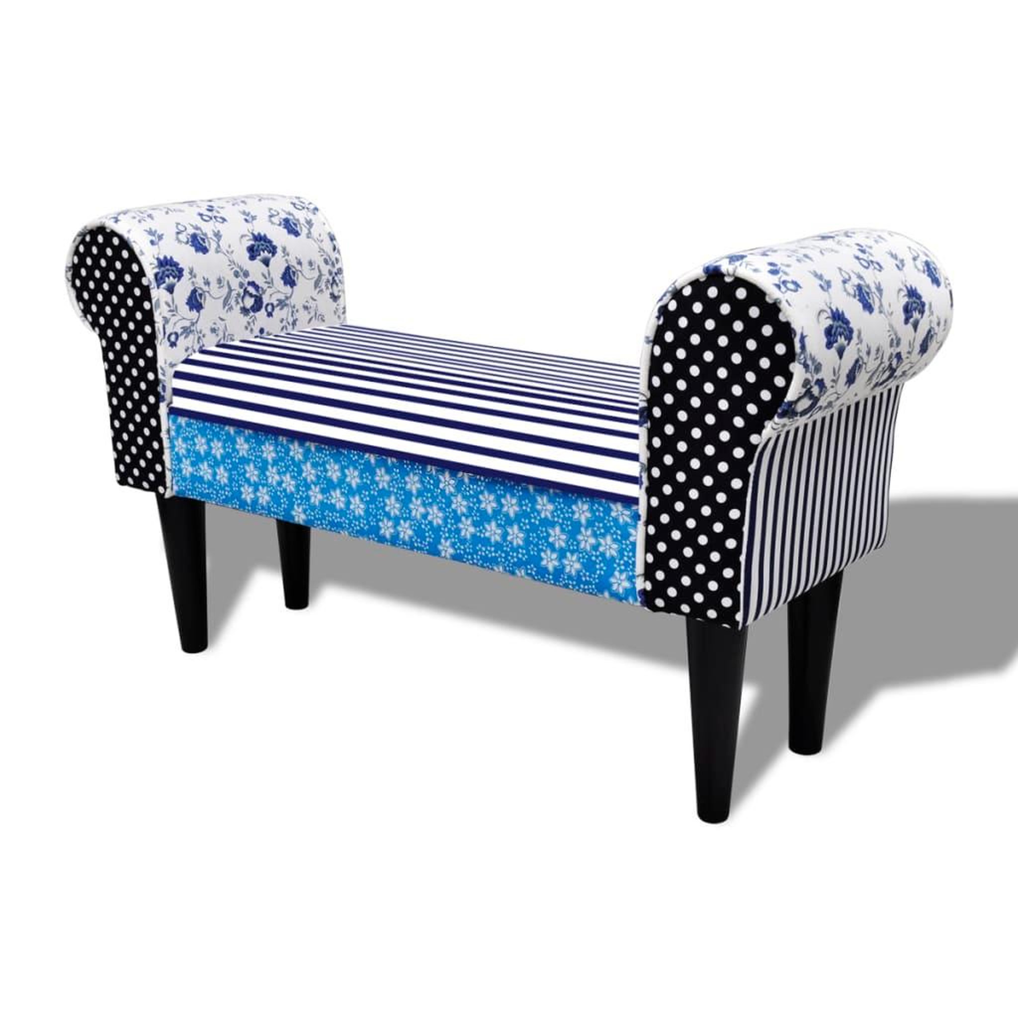 Voir la diapositive 1 : VIDAXL Banc Design avec patchwork Bleu et blanc