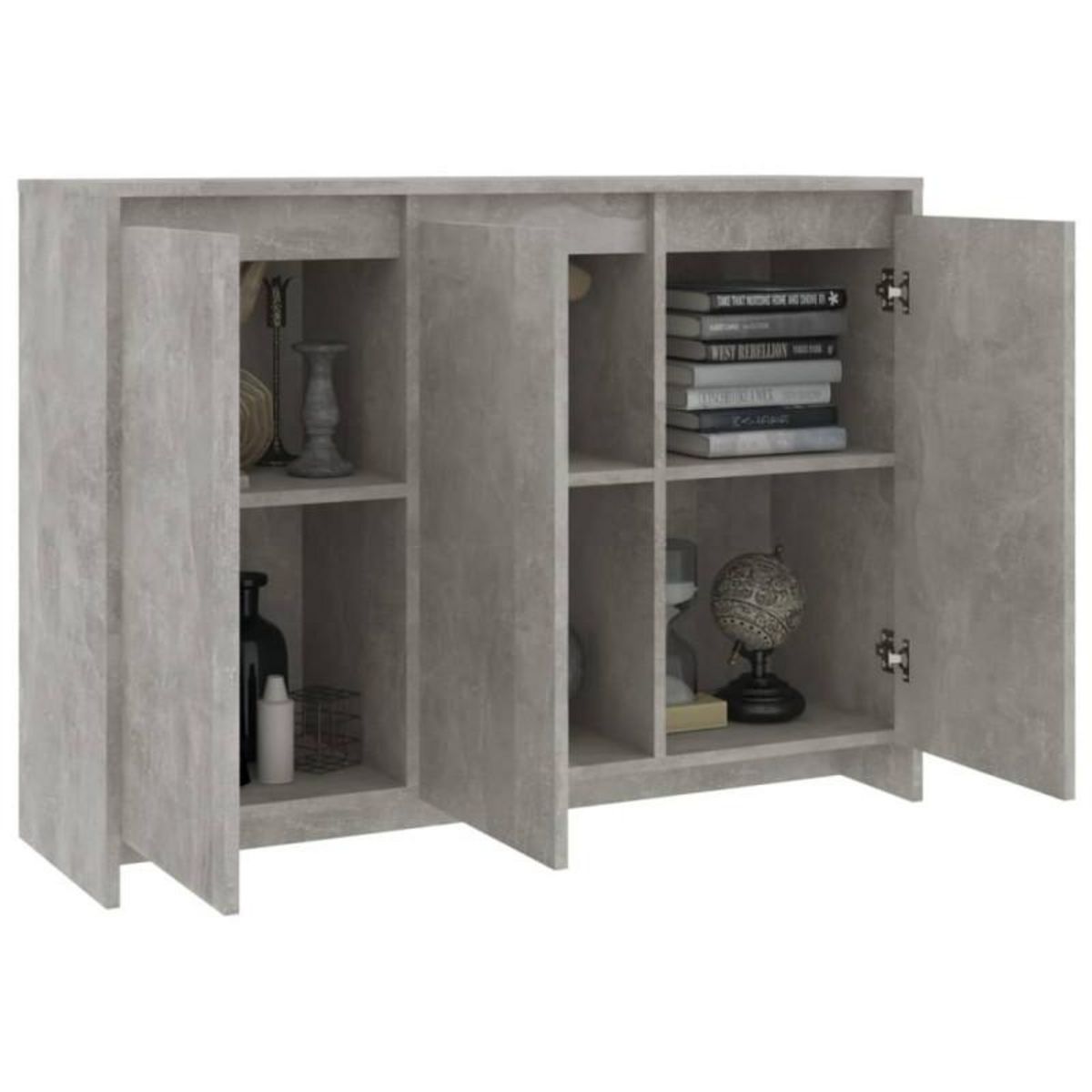 VIDAXL Buffet Gris béton 102x33x75 cm Bois d ingénierie