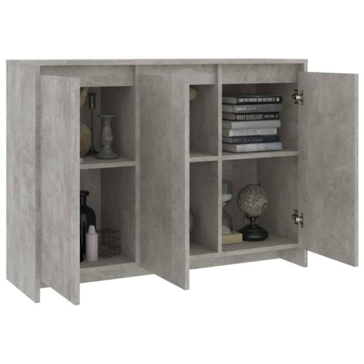 VIDAXL Buffet Gris béton 102x33x75 cm Bois d ingénierie