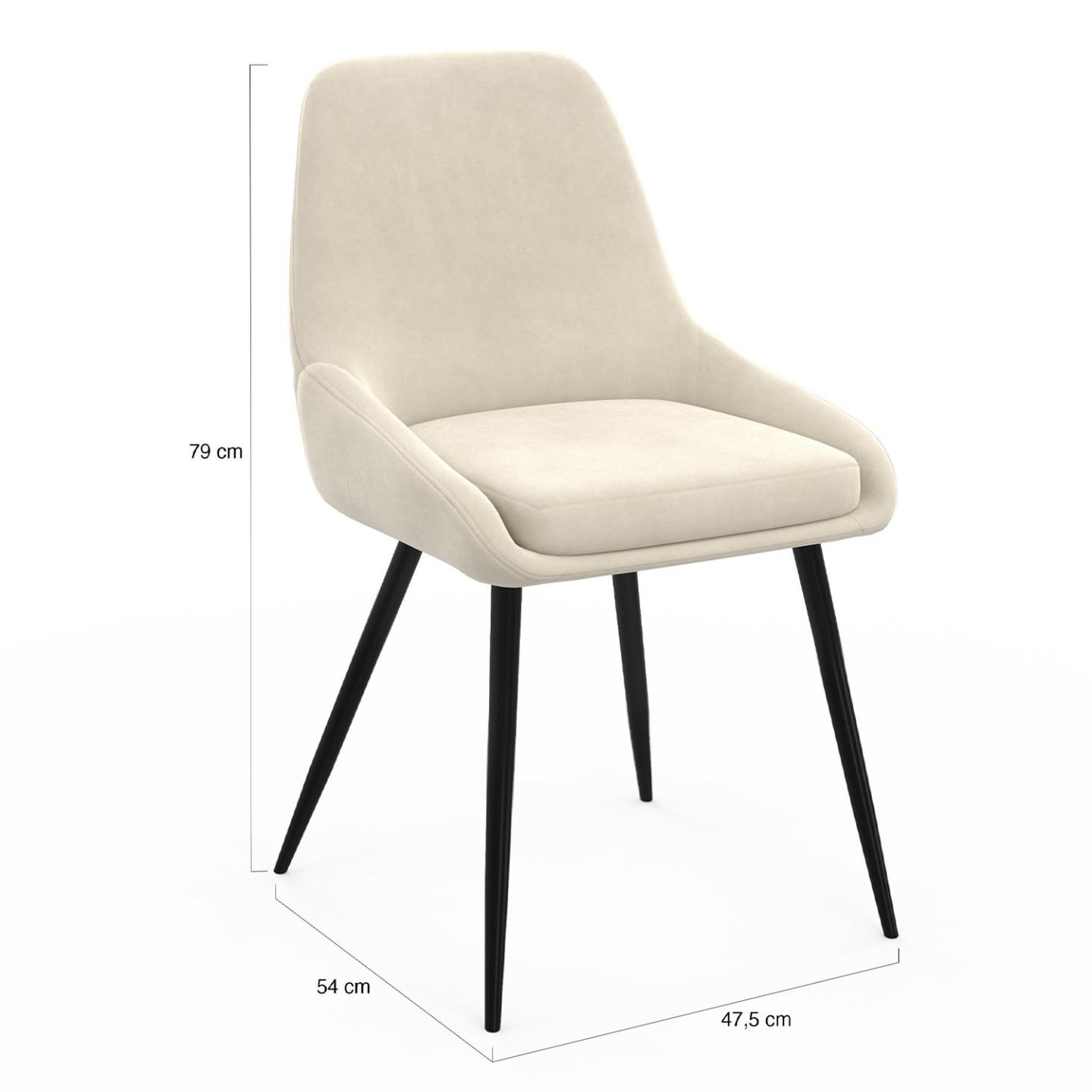 Voir la diapositive 6 : ID MARKET Lot de 6 chaises thalya en velours beige avec accoudoirs