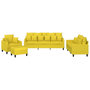 Voir la diapositive 2 : VIDAXL Ensemble de canapes 4 pcs avec coussins jaune clair tissu