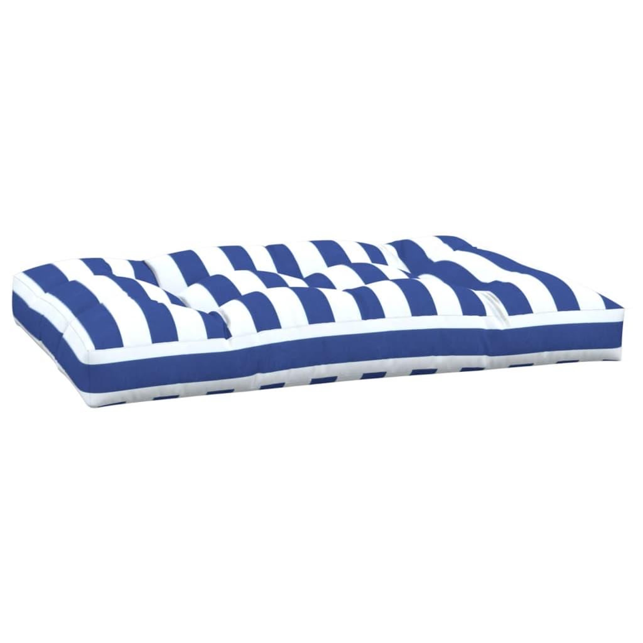Voir la diapositive 4 : VIDAXL Coussin de palette rayures bleues et blanches 120x80x12cm tissu