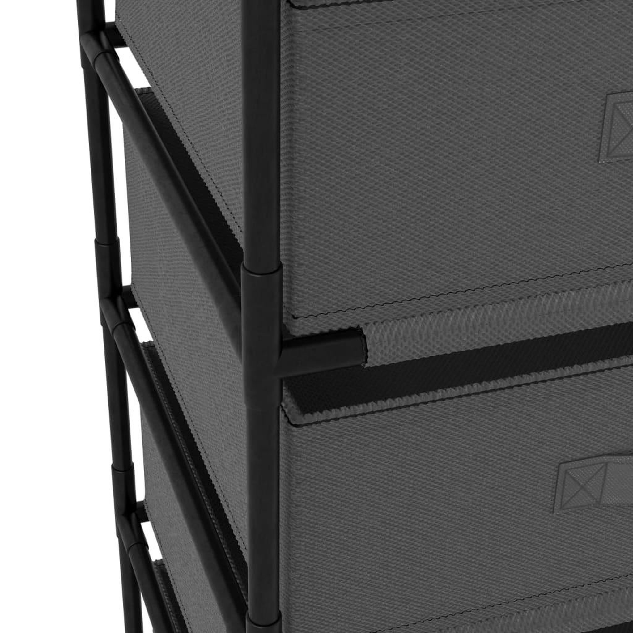 Voir la diapositive 5 : VIDAXL Etagere de rangement avec 4 paniers en tissu Acier Gris