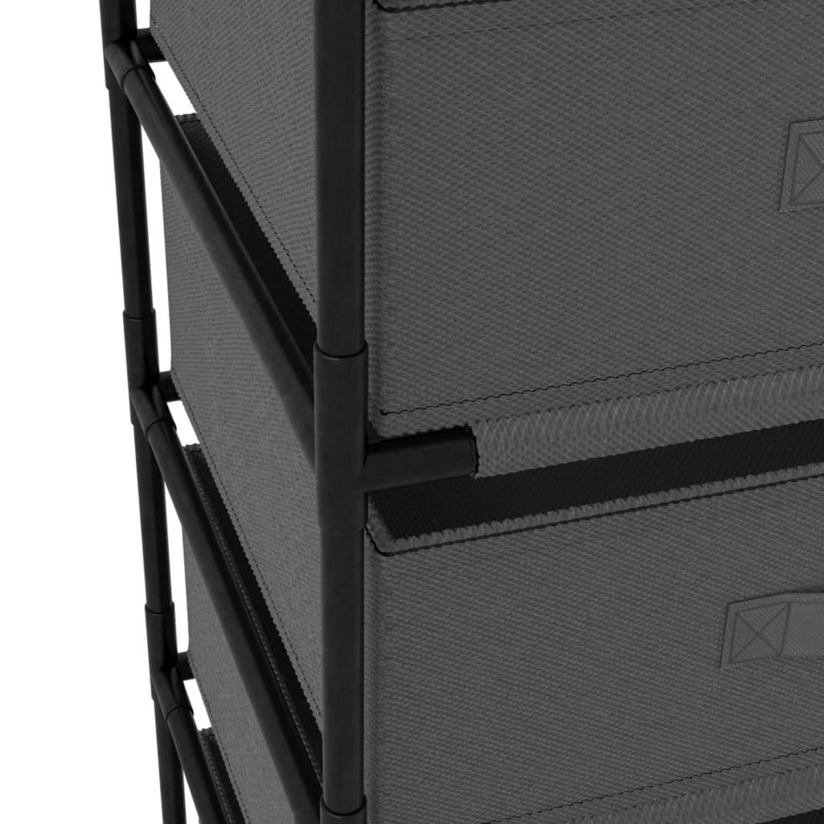 VIDAXL Etagere de rangement avec 4 paniers en tissu Acier Gris